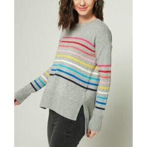 Gap Wool Blend Gray Rainbow Stripe Sweater Size XS